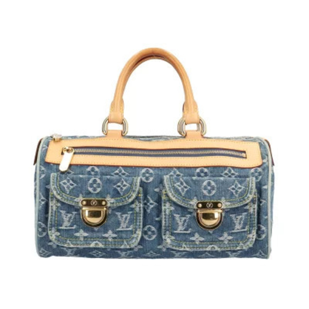 Louis Vuitton Neo Speedy Monogram Denim Handbag Blue